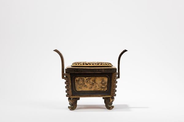 A GILT-BRONZE CENSER