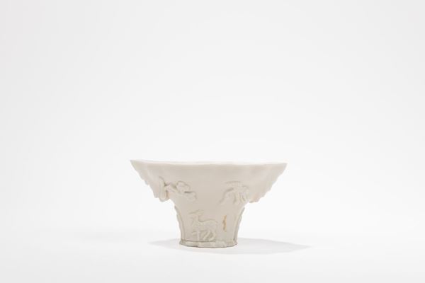 A BLANC-DE-CHINE LIBATION CUP