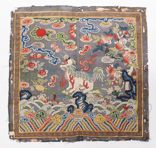 A RARE CENSOR RANK BADGE IN SUMMER SILK BROCADE