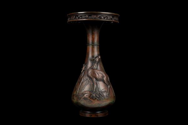 PATINATED BRONZE VASE