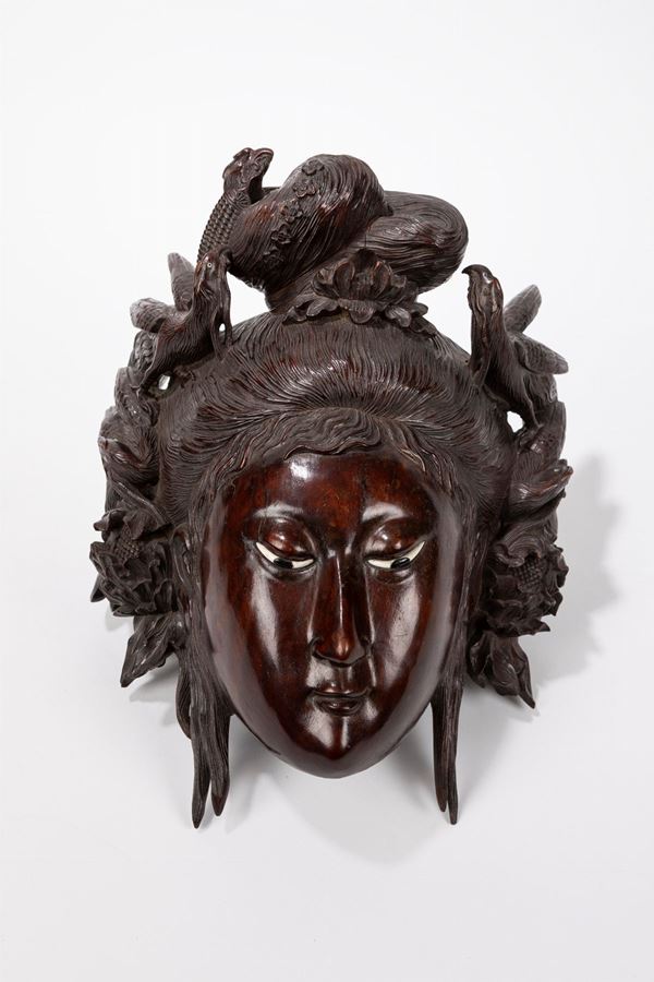 WOODEN MASK  (China, Qing dynasty, late 19th century)  - Auction Fine Asian Art - Marcopolo srl - Marcopolo Asian Art Auction Milano