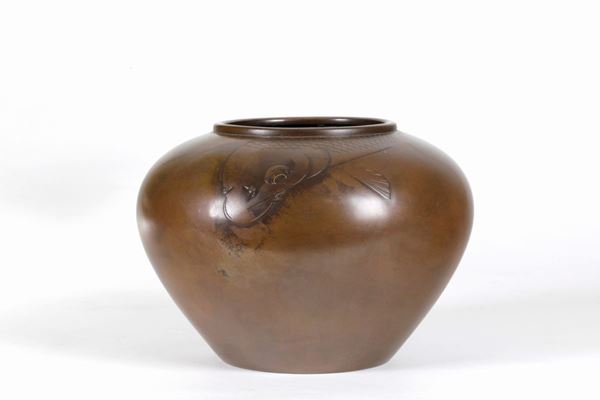 PATINATED BRONZE VASE