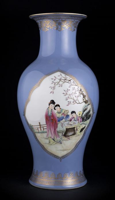 Vaso in porcellana, Famiglia Rosa, Cina, seconda metà del XX secolo