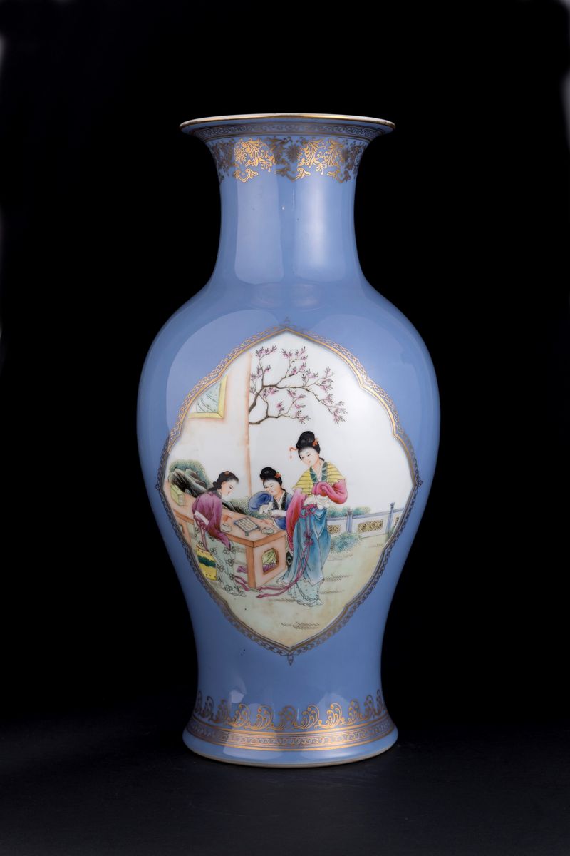 Vaso in porcellana, Famiglia Rosa, Cina, seconda metà del XX secolo