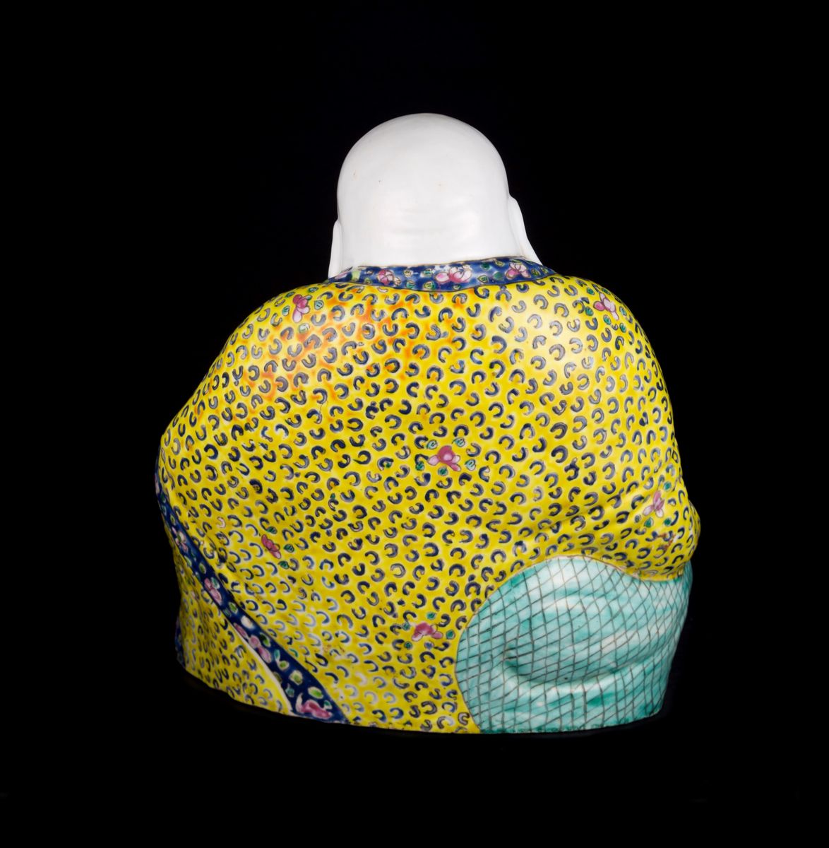 GRANDE BUDDHA SORRIDENTE IN PORCELLANA MARCATO WAN TONGSHUN