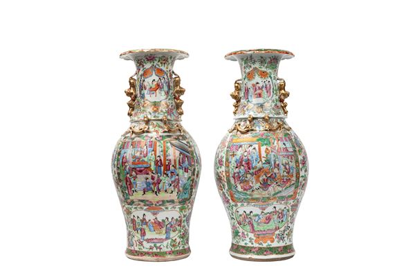 TWO LARGE PORCELAIN VASES