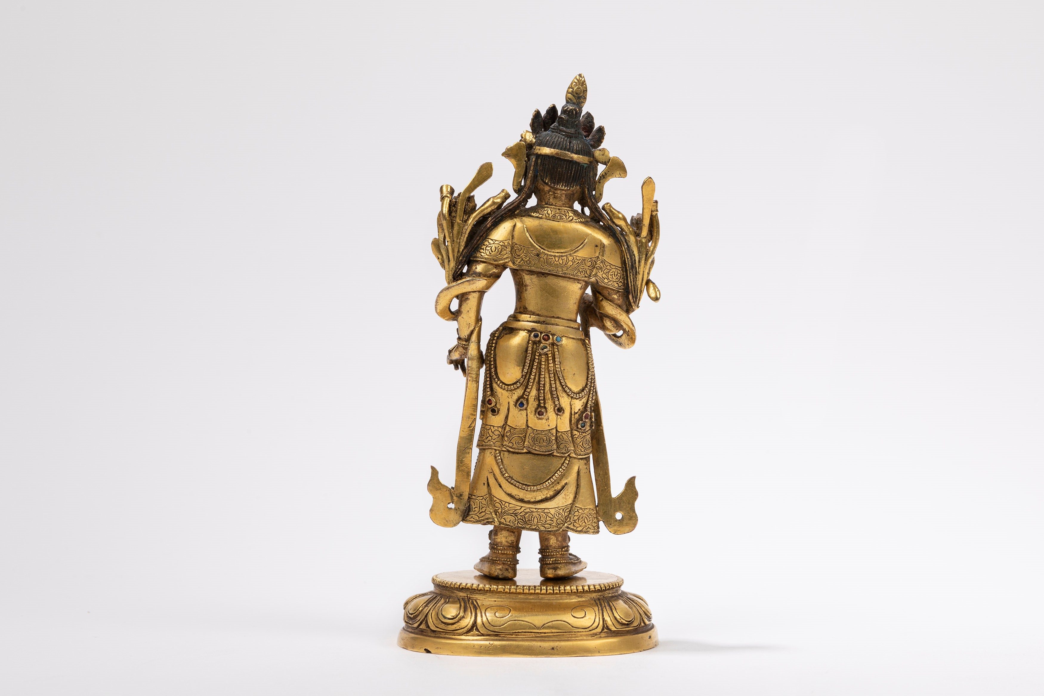 RARO BODHISATTVA IN BRONZO DORATO
