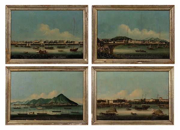 FOUR PAINTING OIL ON CANVA