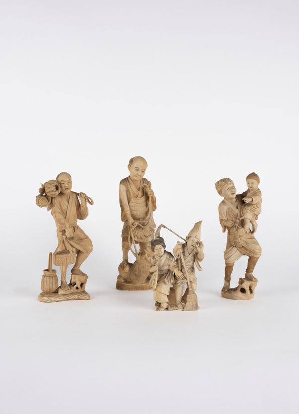 ☼FOUR IVORY OKIMONO