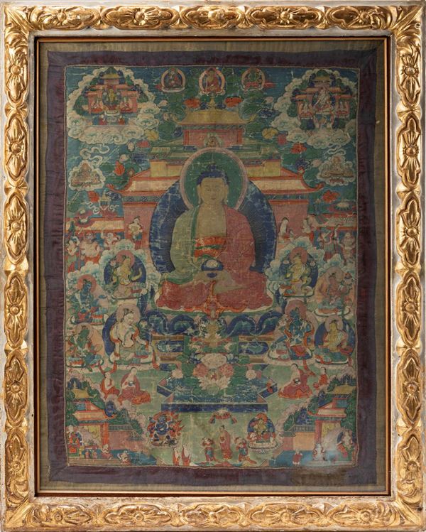 A  SILK THANGKA