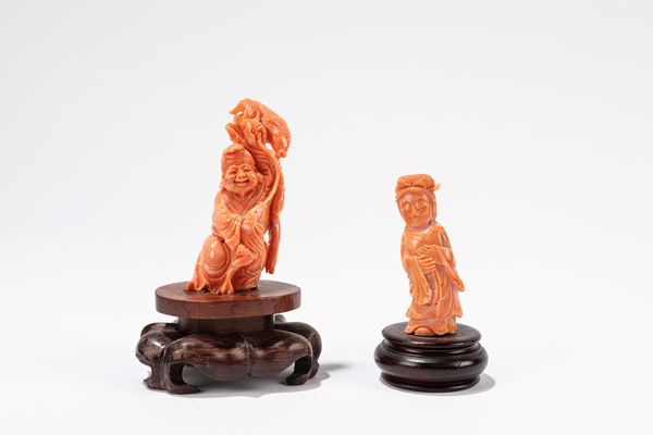 ☼TWO CORAL FIGURES