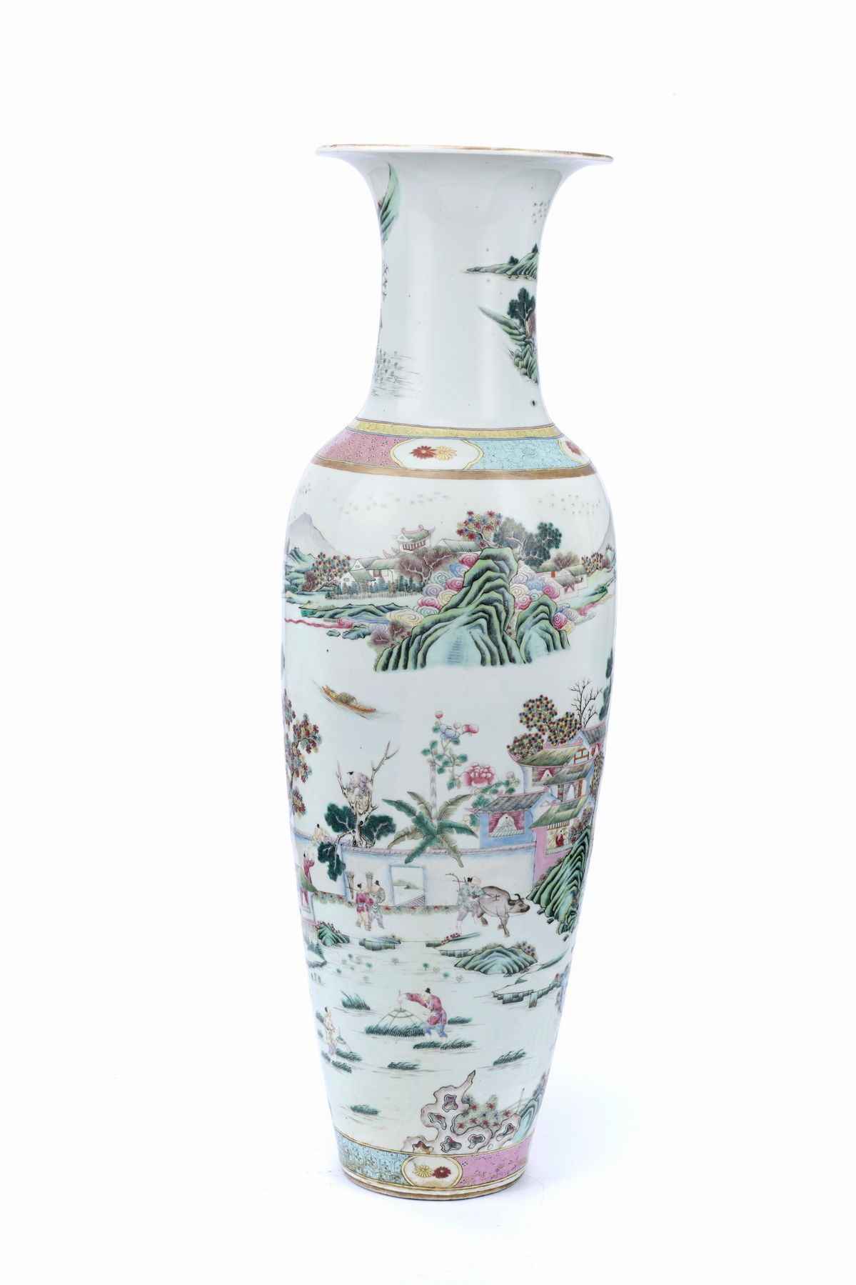 Grande Vaso in Porcellana Famiglia Rosa