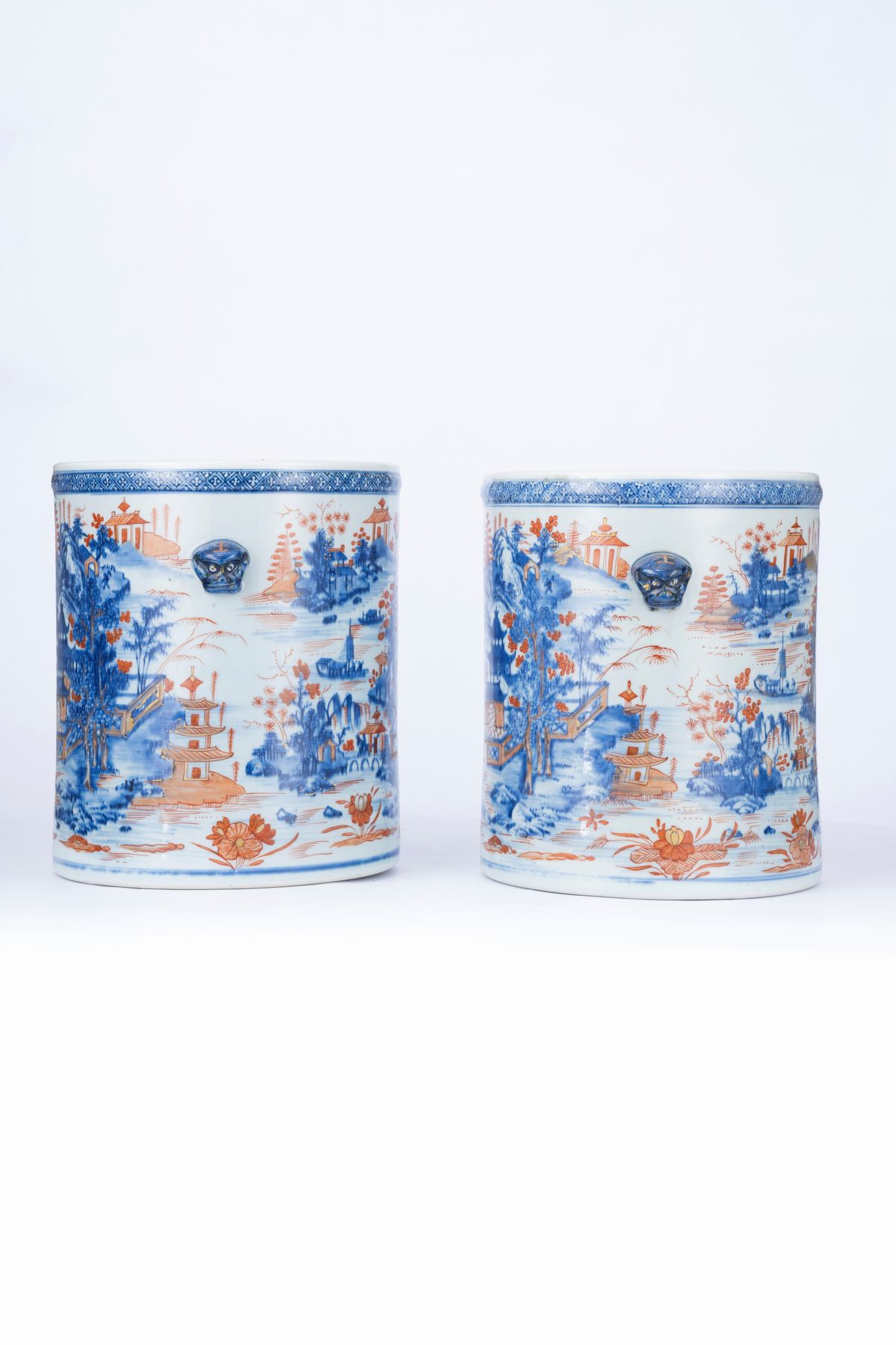 Coppia di Secchielli per Vino in Porcellana Imari