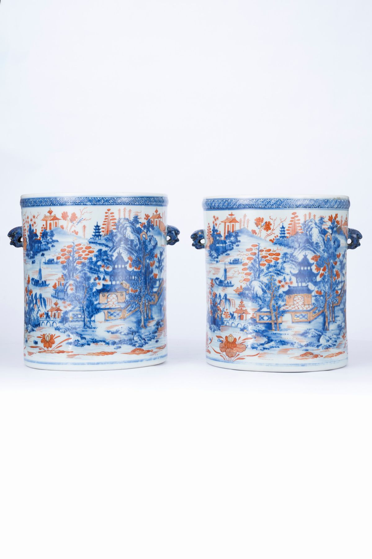 Coppia di Secchielli per Vino in Porcellana Imari