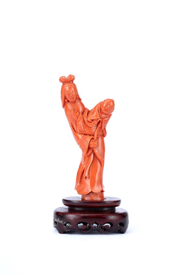 ☼PICCOLA FIGURA IN CORALLO MOMO O CERASUOLO