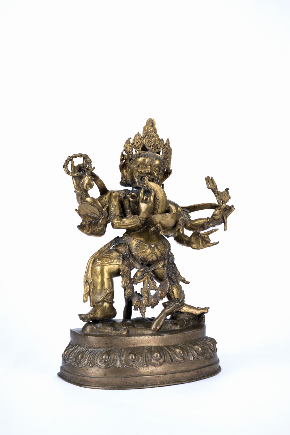 RARO MAHAKALA IN BRONZO DORATO