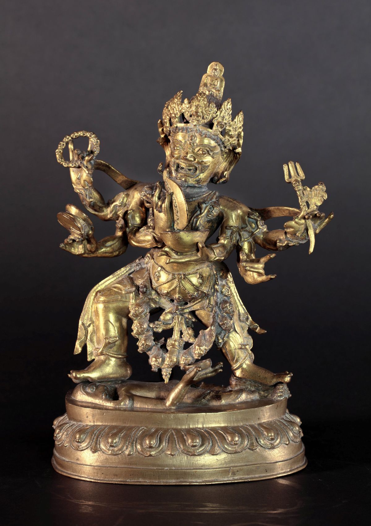 RARO MAHAKALA IN BRONZO DORATO