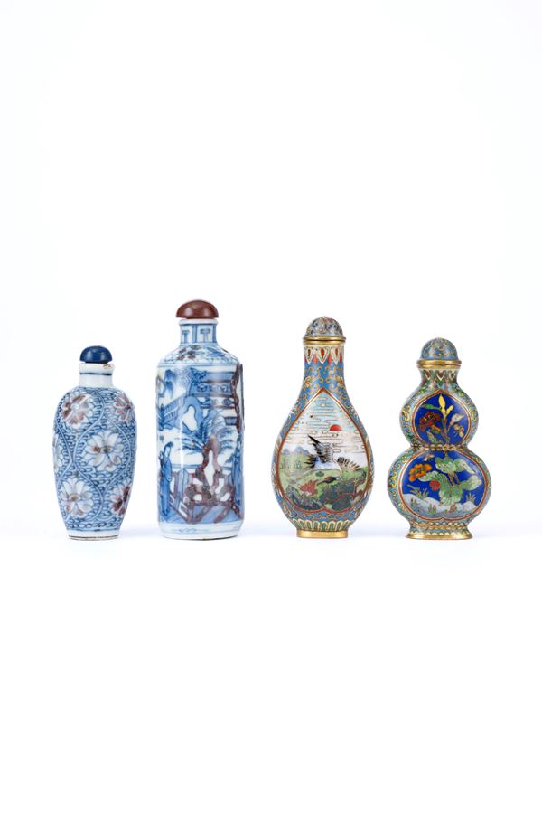 FOUR SNUFF BOTTLES