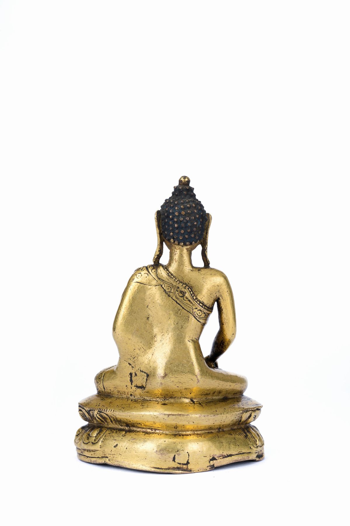 FIGURA DI SHAKYAMUNI IN BRONZO DORATO