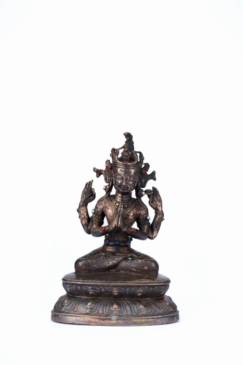 FIGURA DI AVALOKITESVARA IN BRONZO