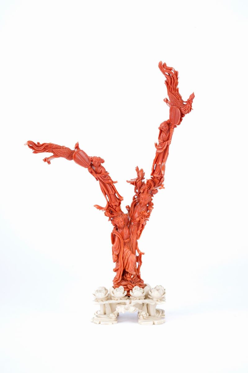 ☼FIGURA IN CORALLO ROSSO MOMO O CERASUOLO