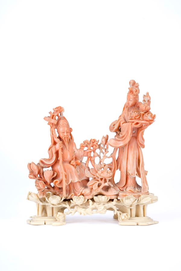☼TWO CORAL FIGURES