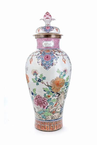 Enorme Vaso in Porcellana Famiglia Rosa