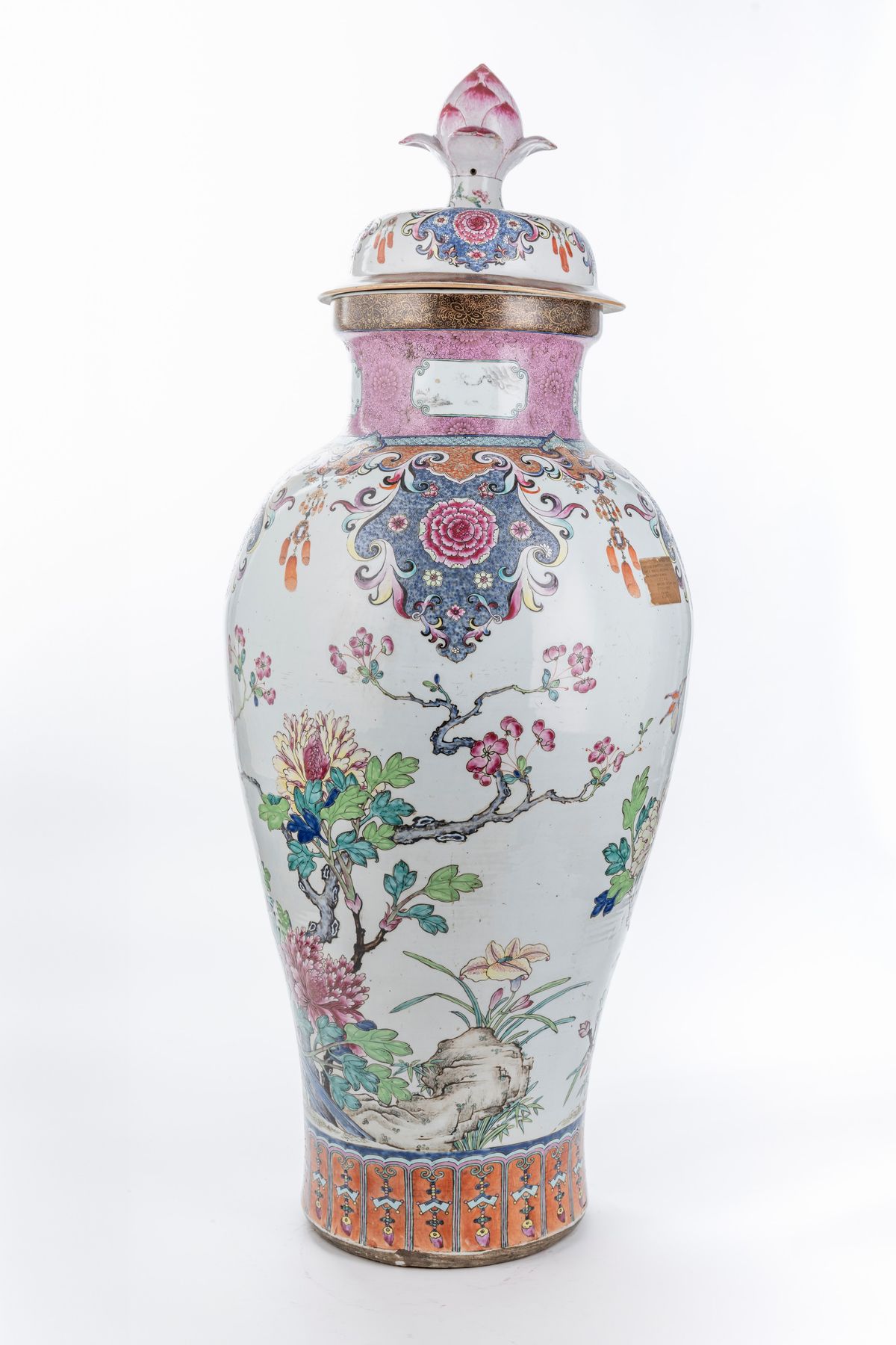 Enorme Vaso in Porcellana Famiglia Rosa