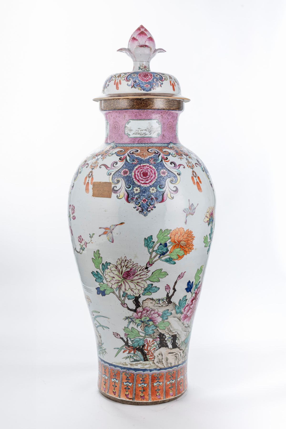 Enorme Vaso in Porcellana Famiglia Rosa