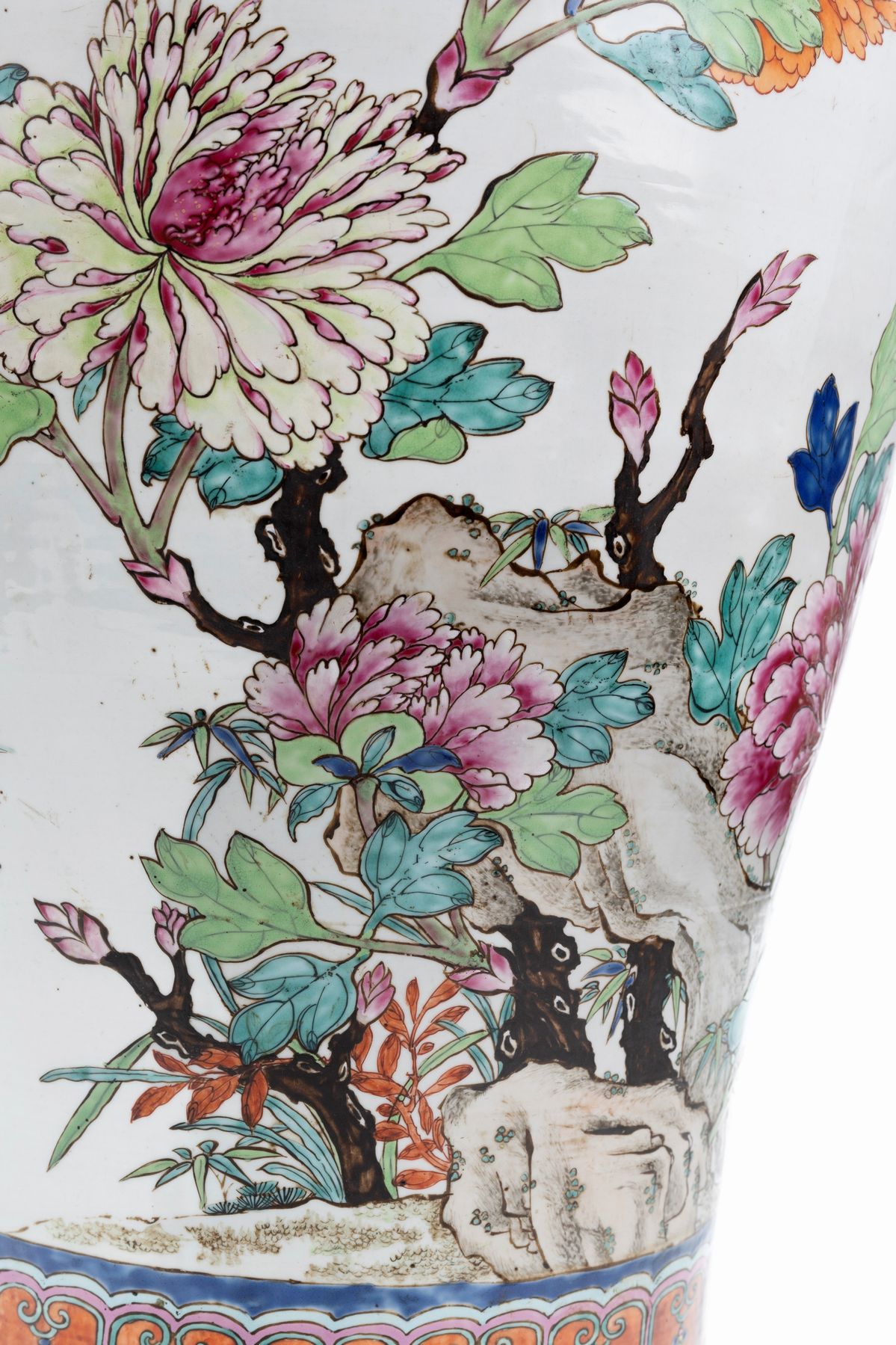 Enorme Vaso in Porcellana Famiglia Rosa