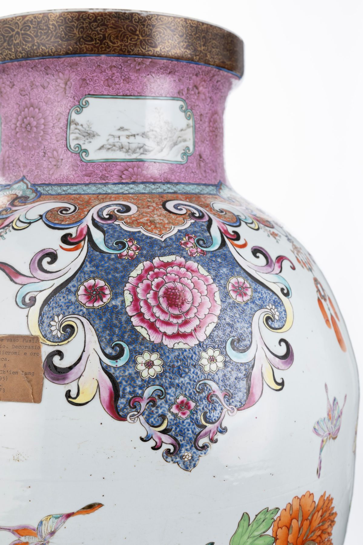 Enorme Vaso in Porcellana Famiglia Rosa
