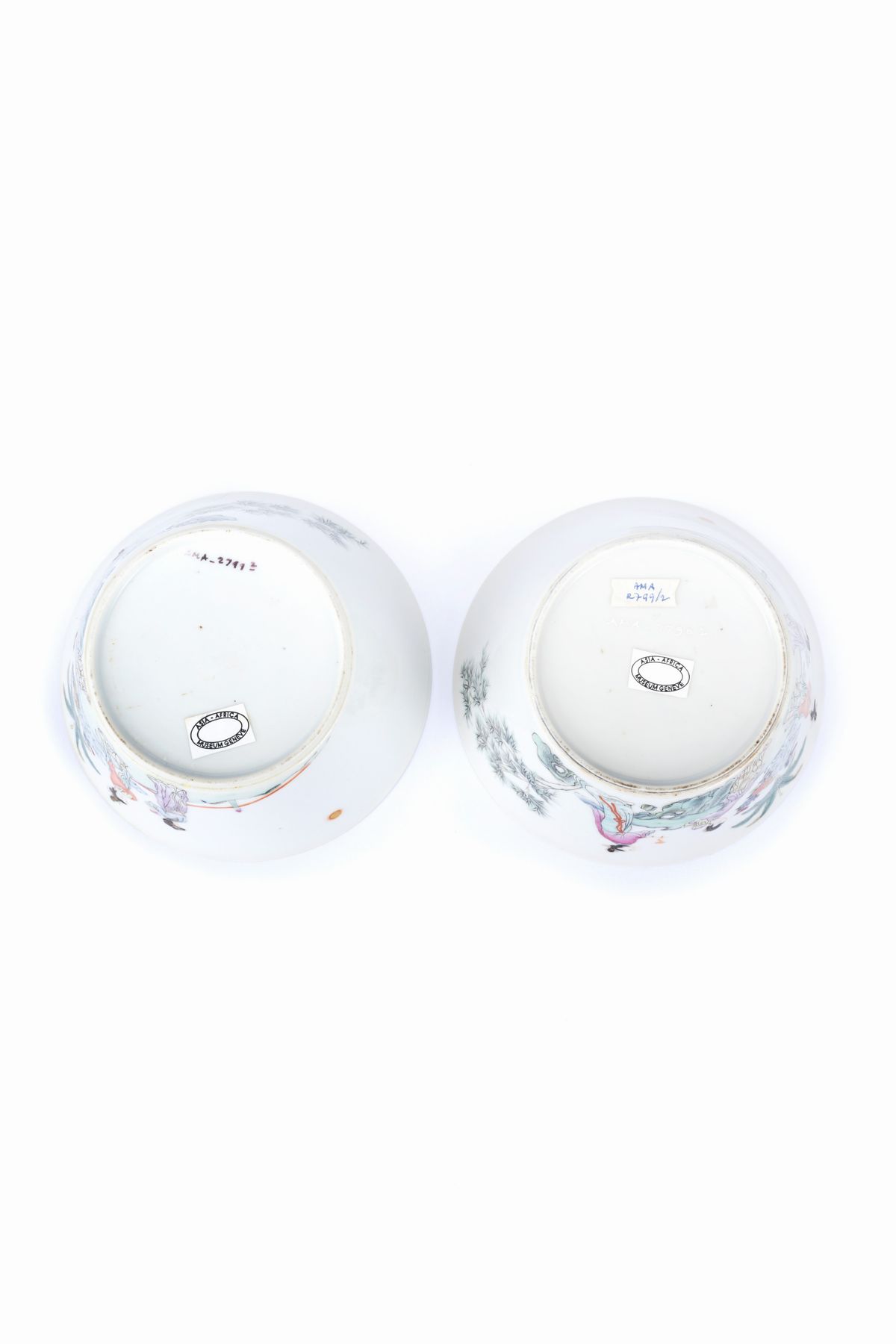 COPPIA DI COPPE IN PORCELLANA FAMIGLIA ROSA