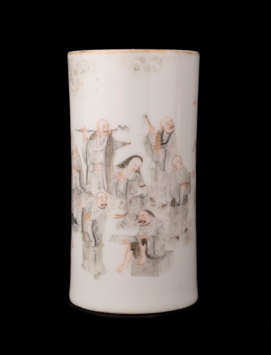 RARO PORTA PENNELLI IN PORCELLANA