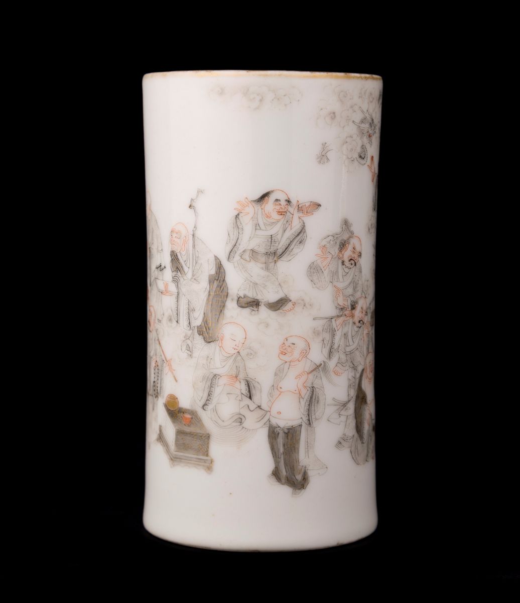 RARO PORTA PENNELLI IN PORCELLANA