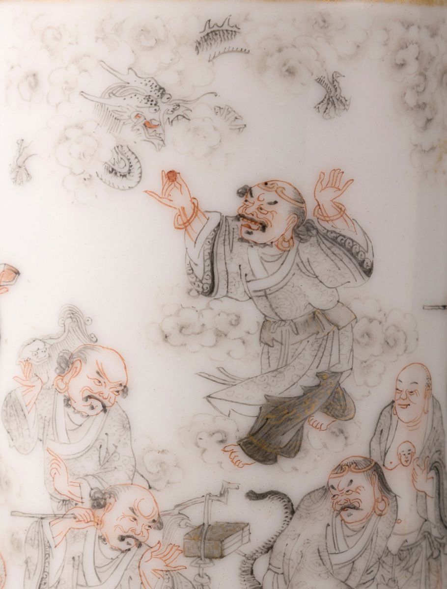 RARO PORTA PENNELLI IN PORCELLANA