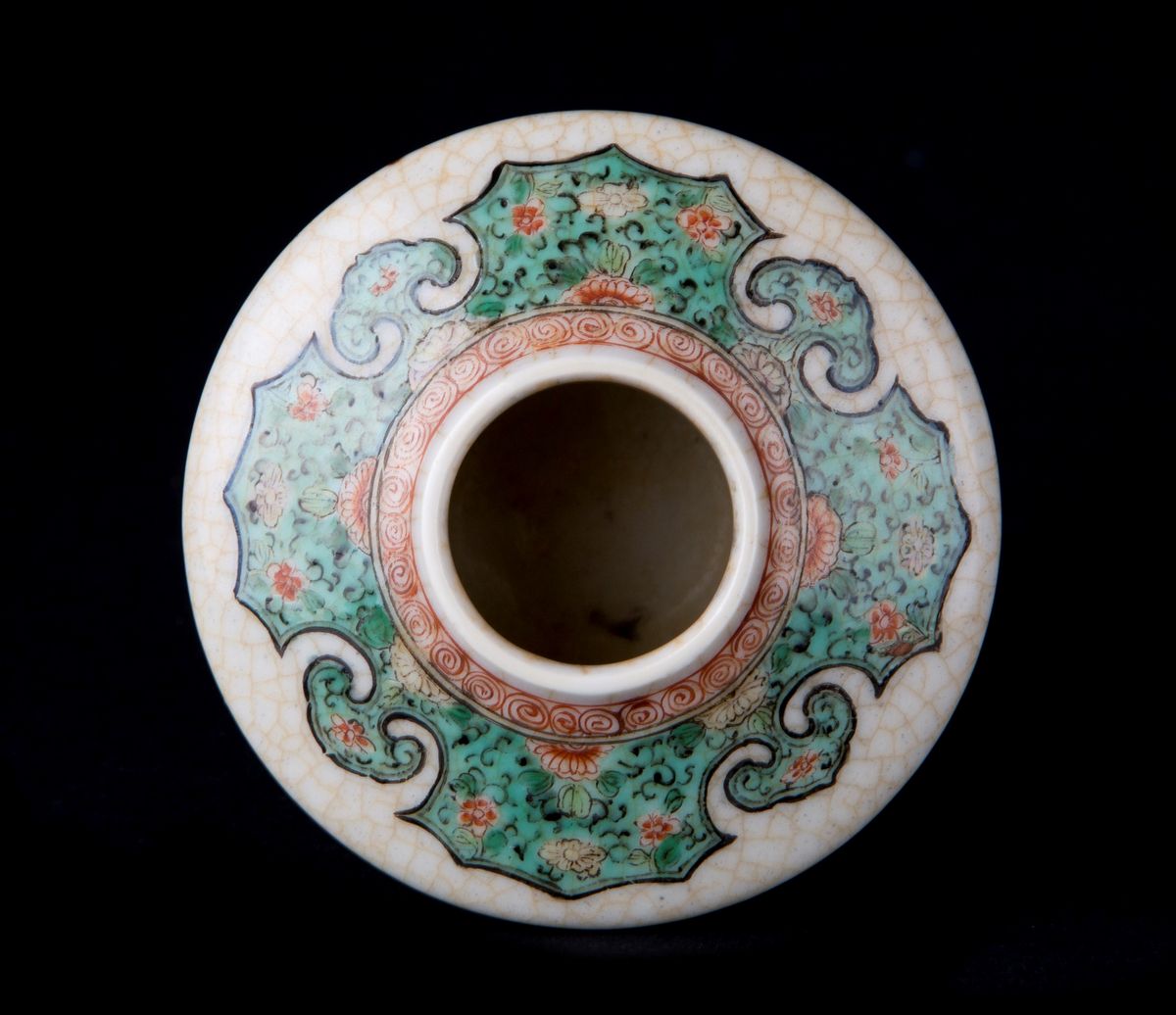 Sciacqua Pennelli in Porcellana, Decorazione Cracklè, Cina, Inizio XX Secolo