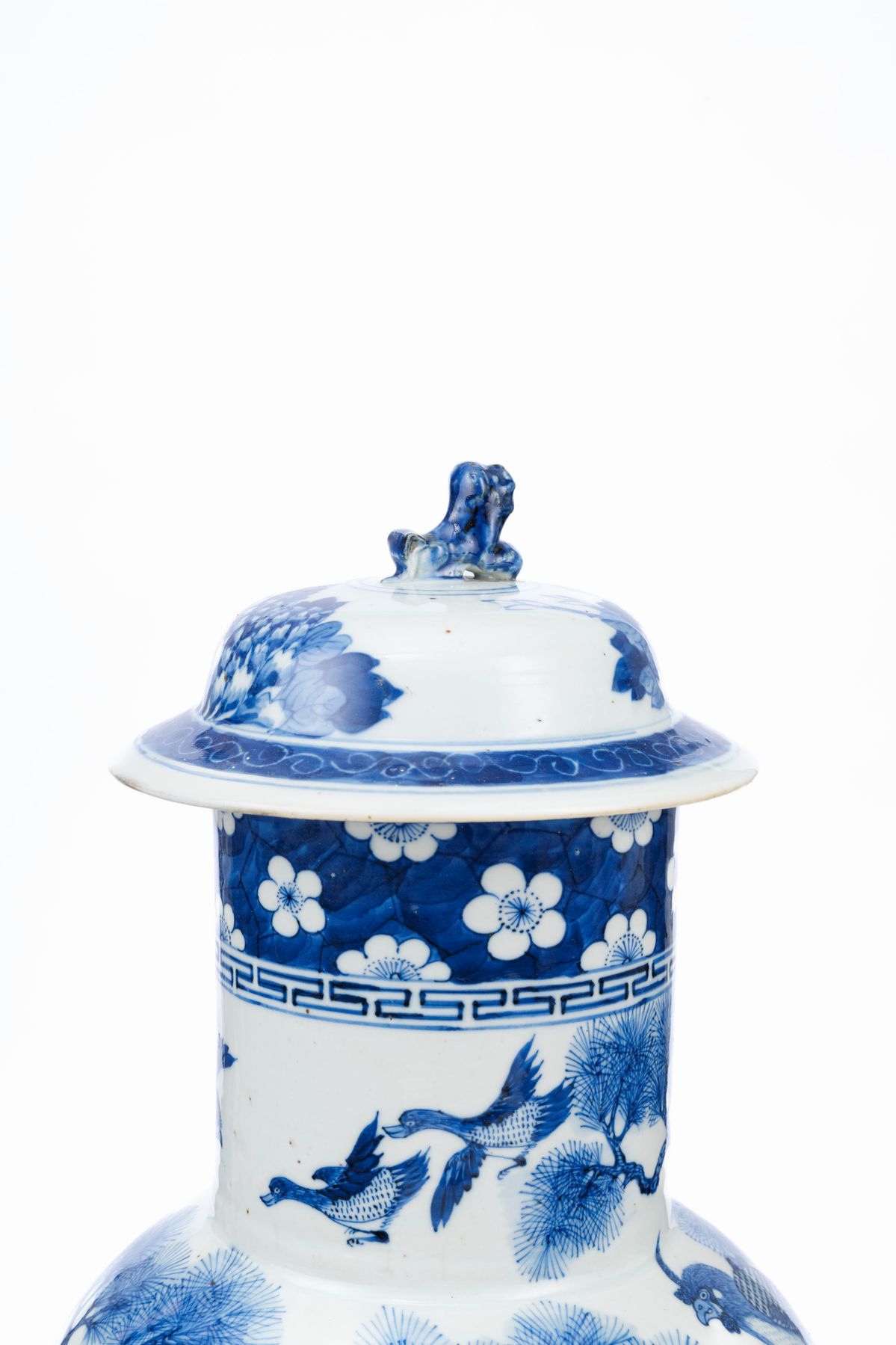 Grande Vaso in Porcellana Bianca e Blu