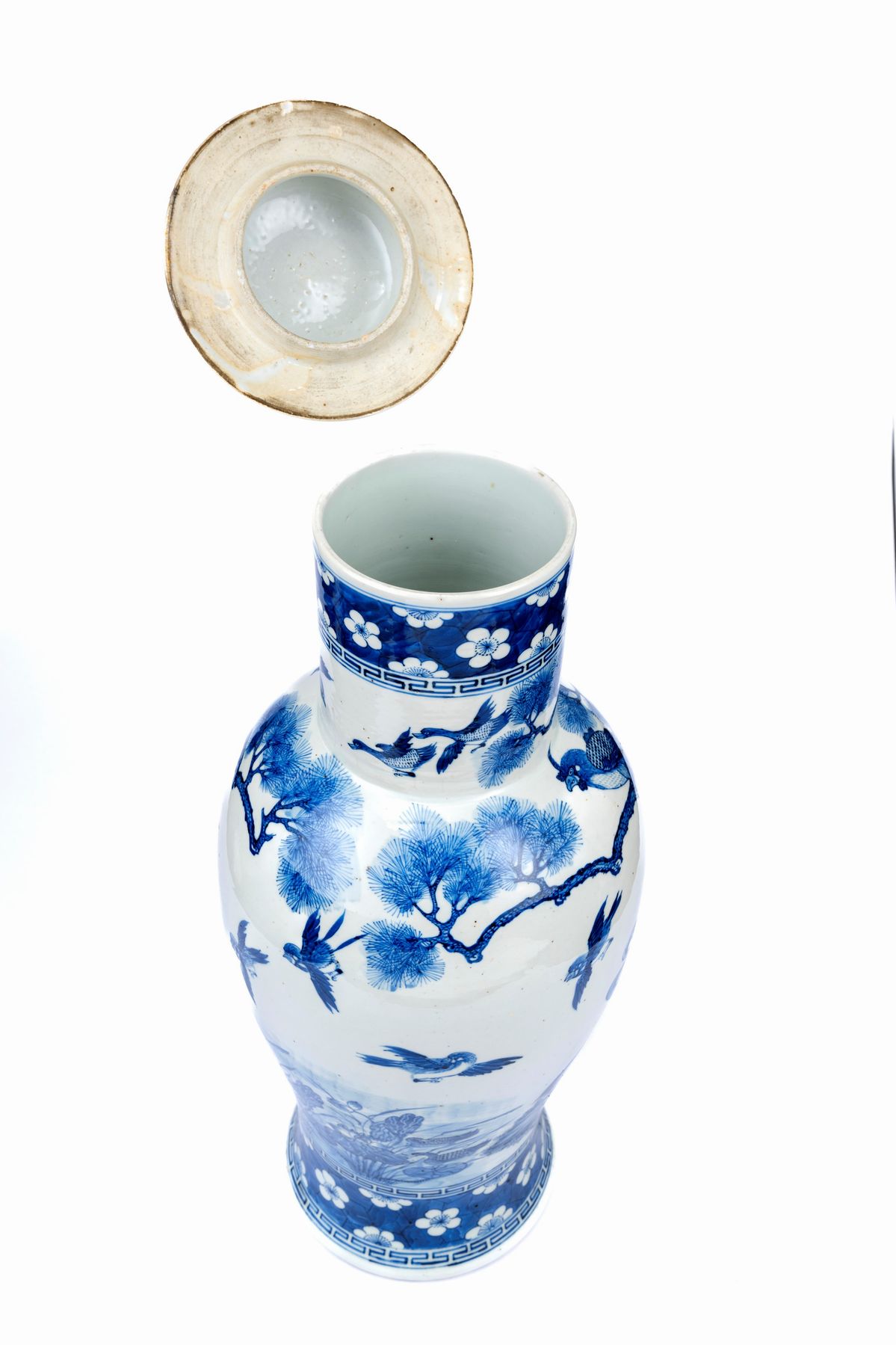 Grande Vaso in Porcellana Bianca e Blu