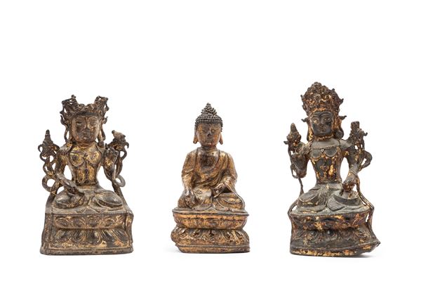 A GILT-BRONZE FIGURE