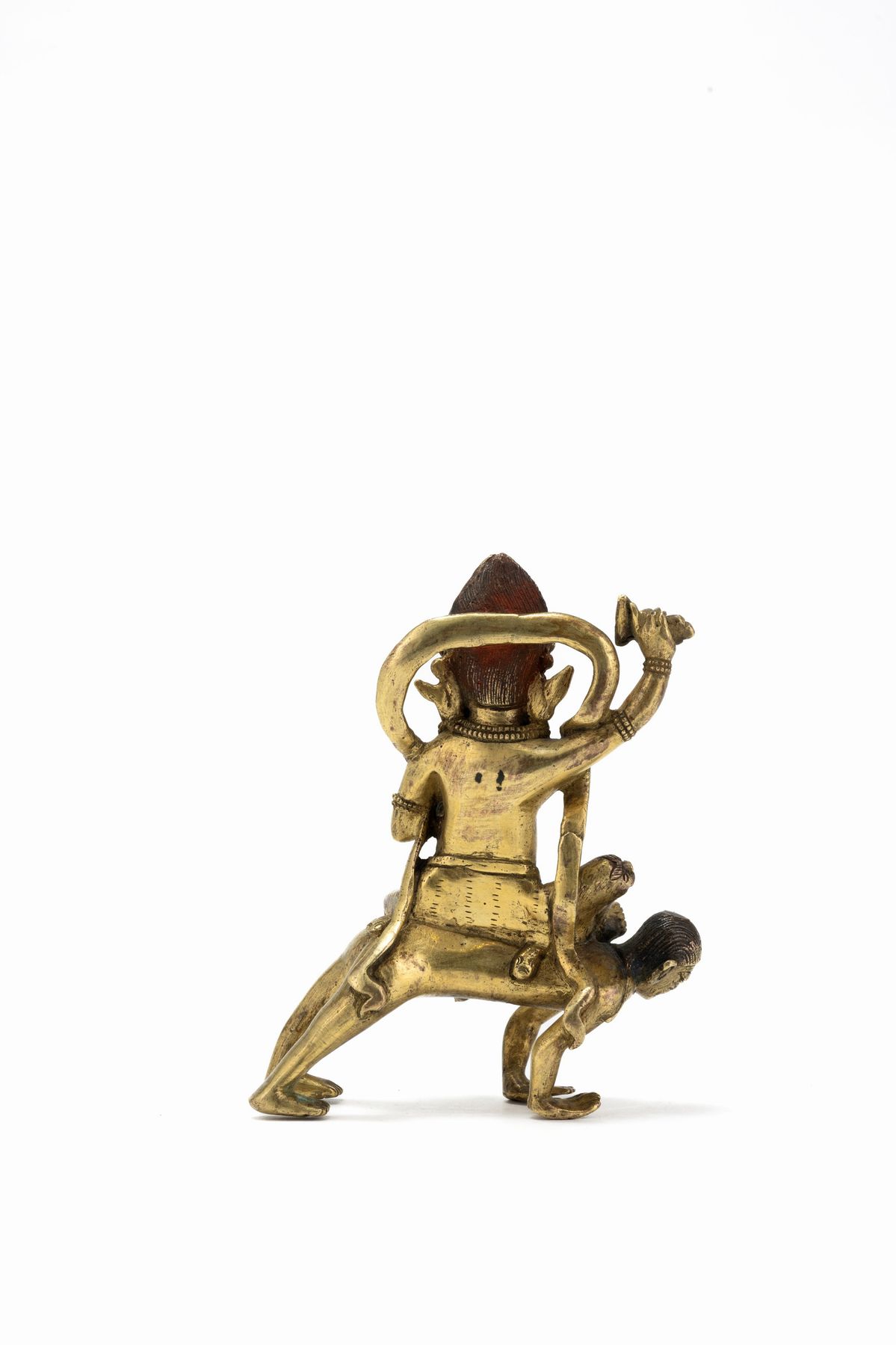 PICCOLA FIGURA DI MAHAKALA IN BRONZO DORATO