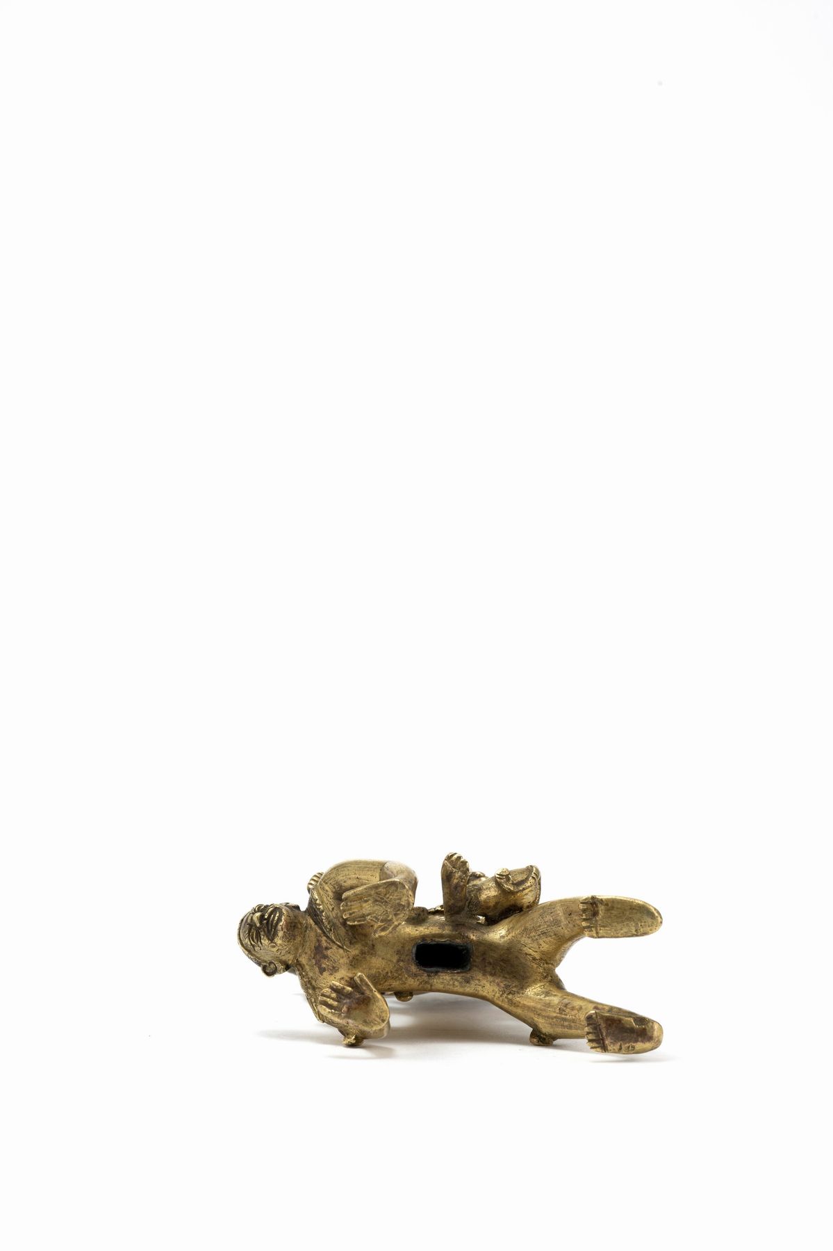 PICCOLA FIGURA DI MAHAKALA IN BRONZO DORATO