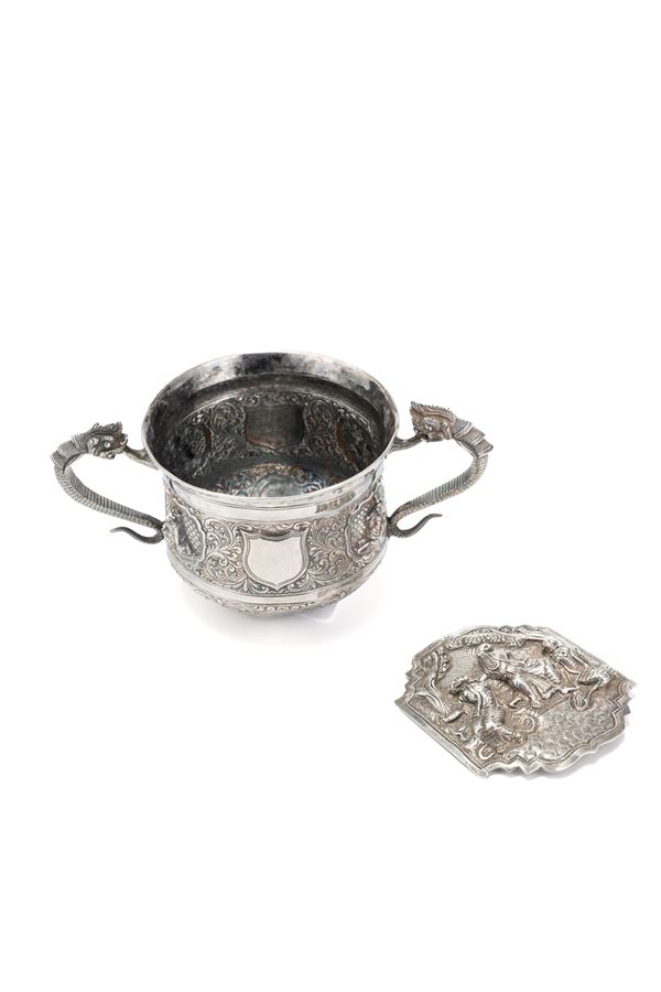 SILVER BOWL AND BUCKLE