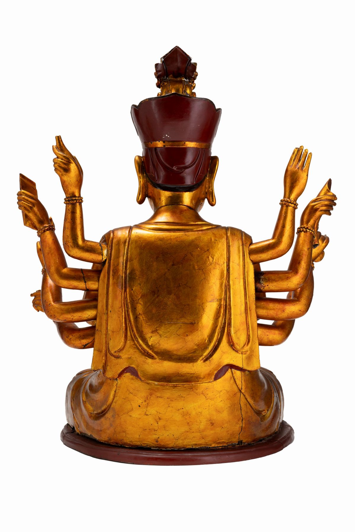Grande Figura di Quan Am in Legno Laccato