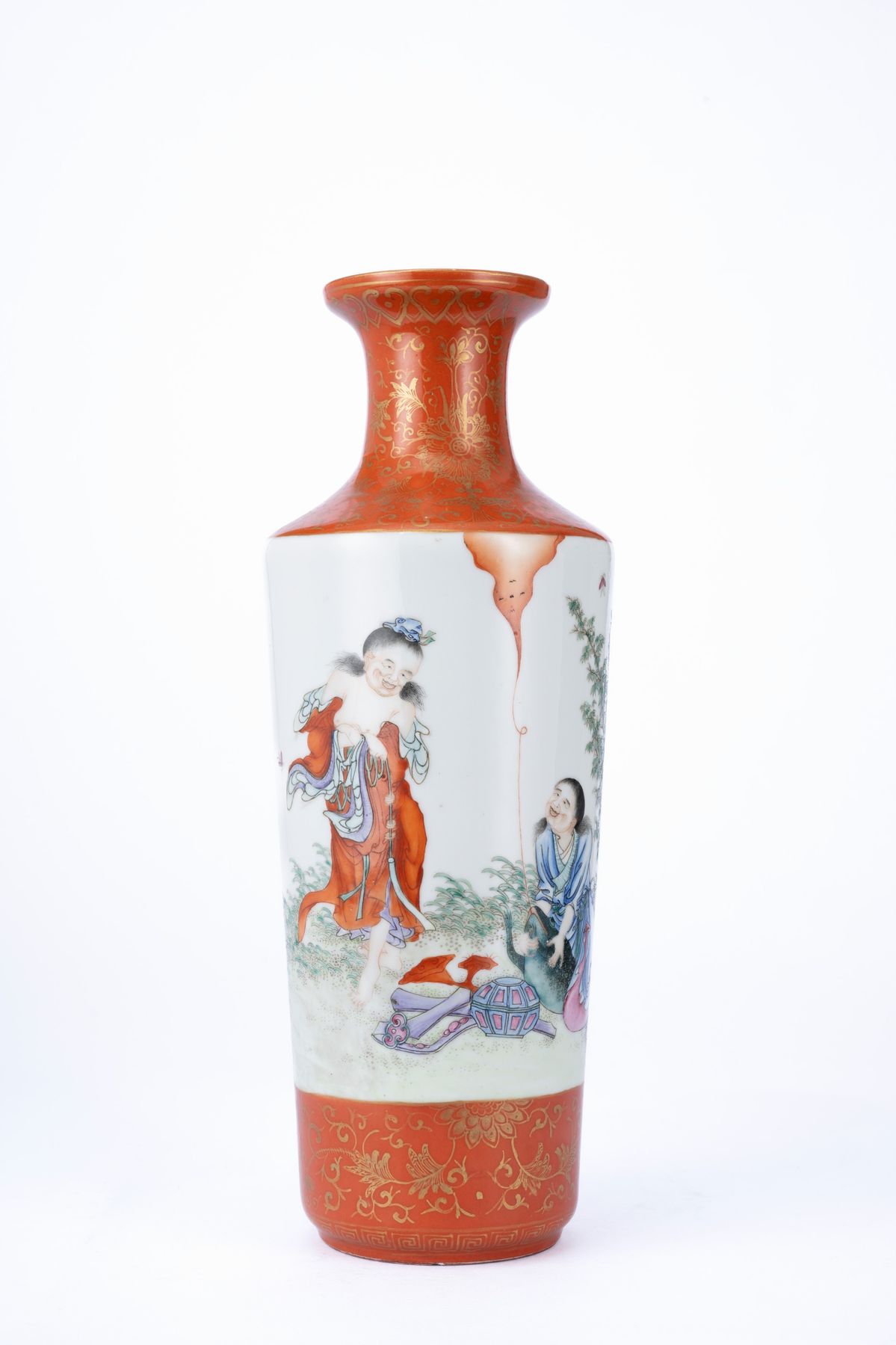 RARO VASO IN PORCELLANA FAMIGLIA ROSA MARCATO JU REN TANG ZHI
