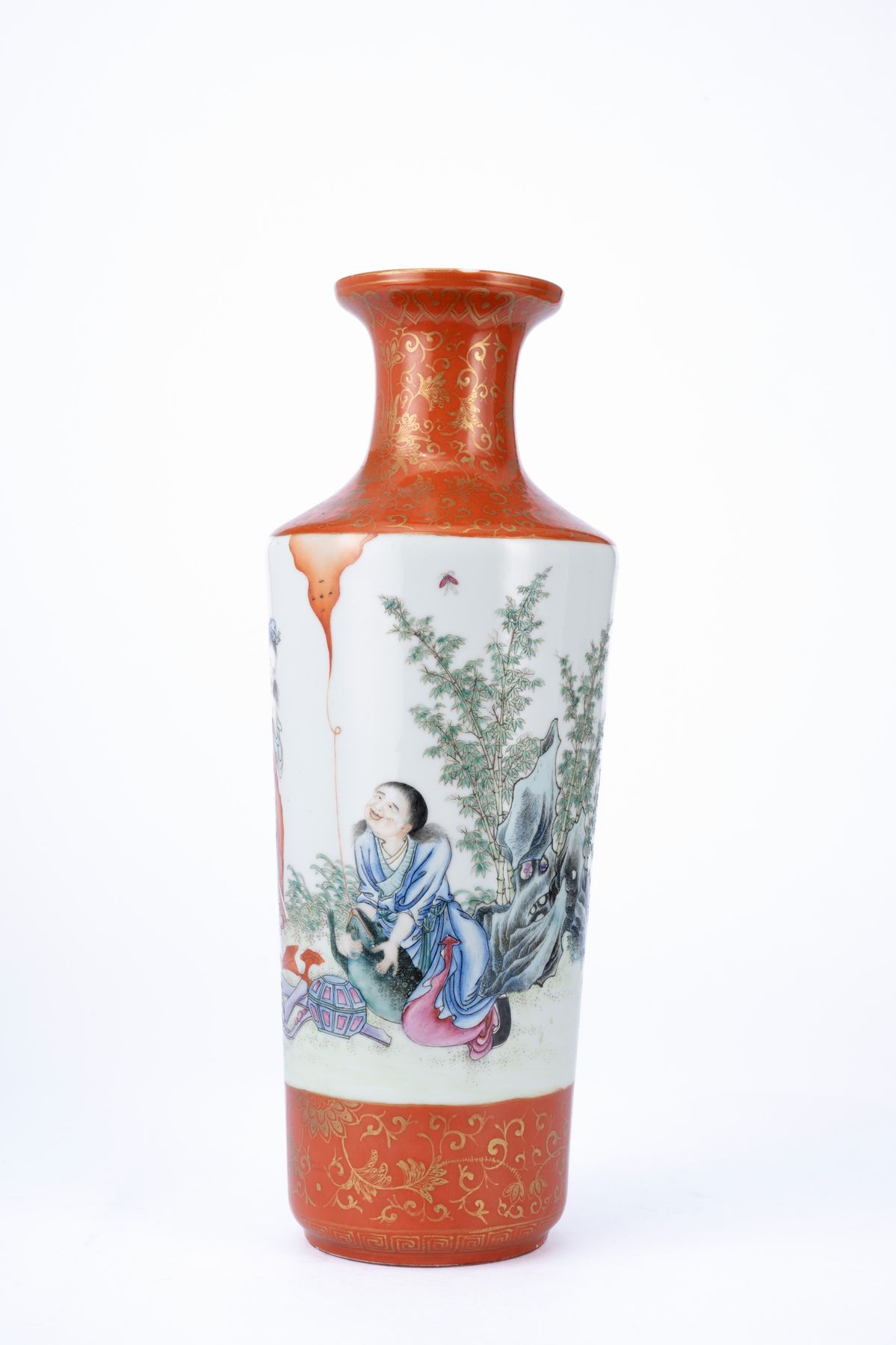 RARO VASO IN PORCELLANA FAMIGLIA ROSA MARCATO JU REN TANG ZHI