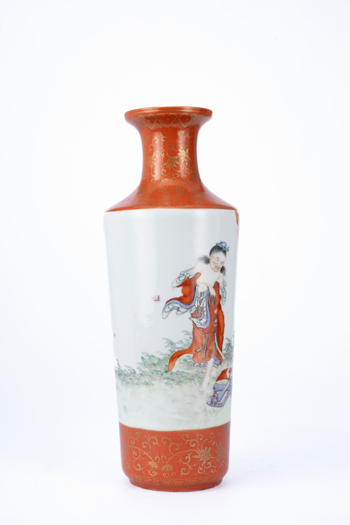 RARO VASO IN PORCELLANA FAMIGLIA ROSA MARCATO JU REN TANG ZHI
