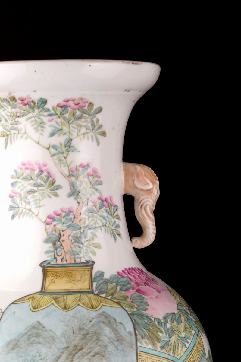 RARO VASO IN PORCELLANA QIANJIANG FIRMATO DA XU PINHENG