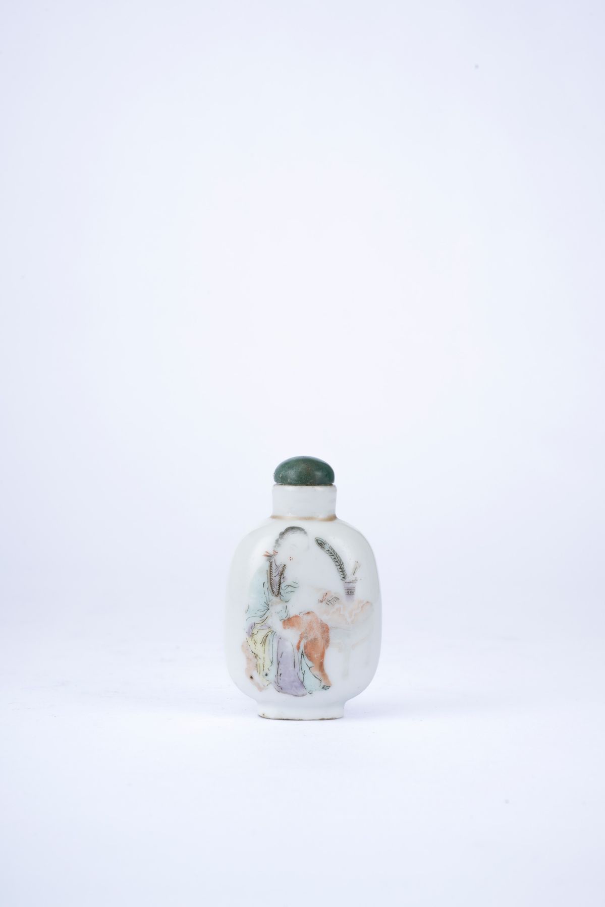 SNUFF BOTTLE IN PORCELLANA QIANJIANG FIRMATA DA ZHAN HUANRONG