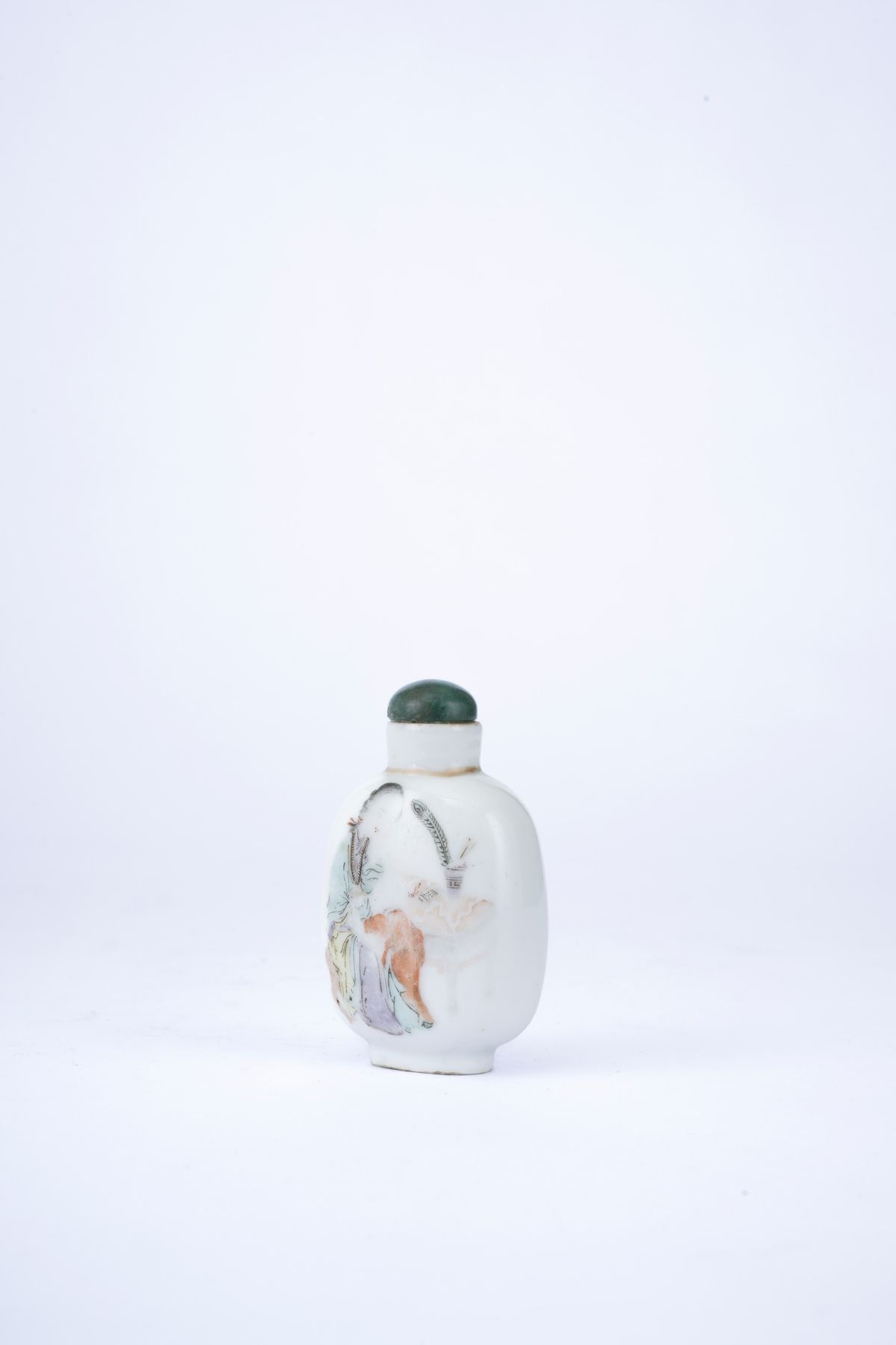 SNUFF BOTTLE IN PORCELLANA QIANJIANG FIRMATA DA ZHAN HUANRONG