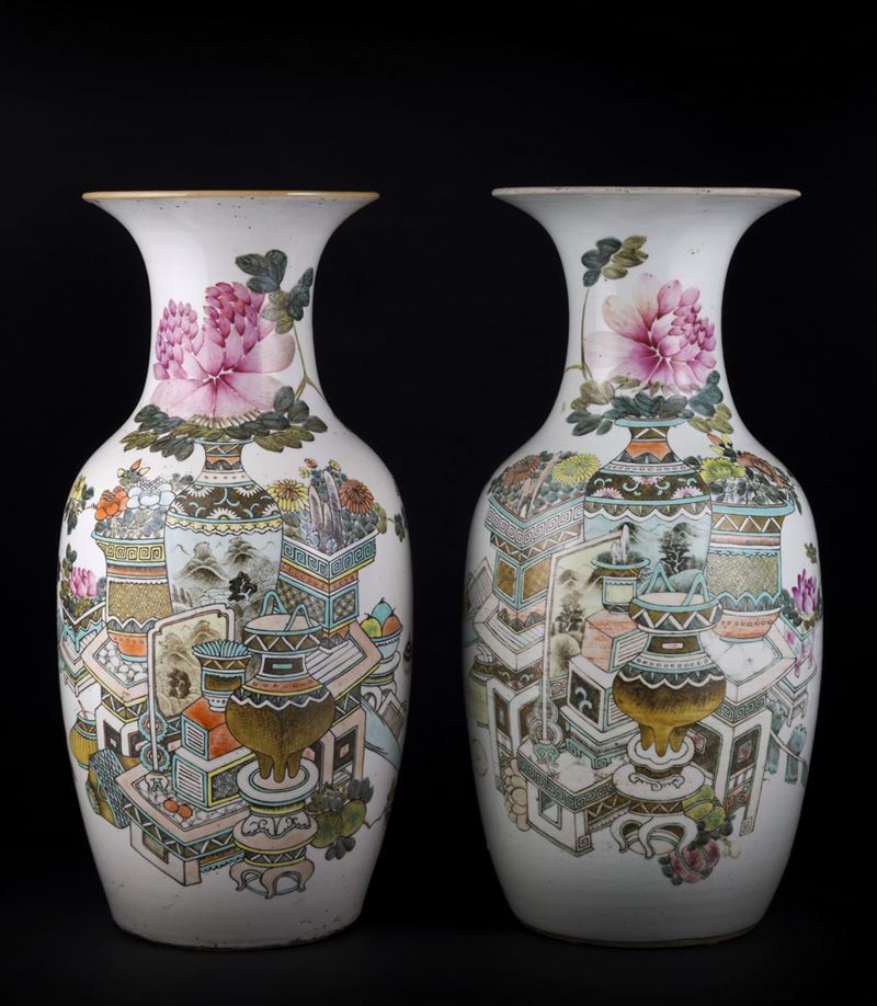 DUE VASI IN PORCELLANA QIANJIANG FIRMATI DA XU PINHENG